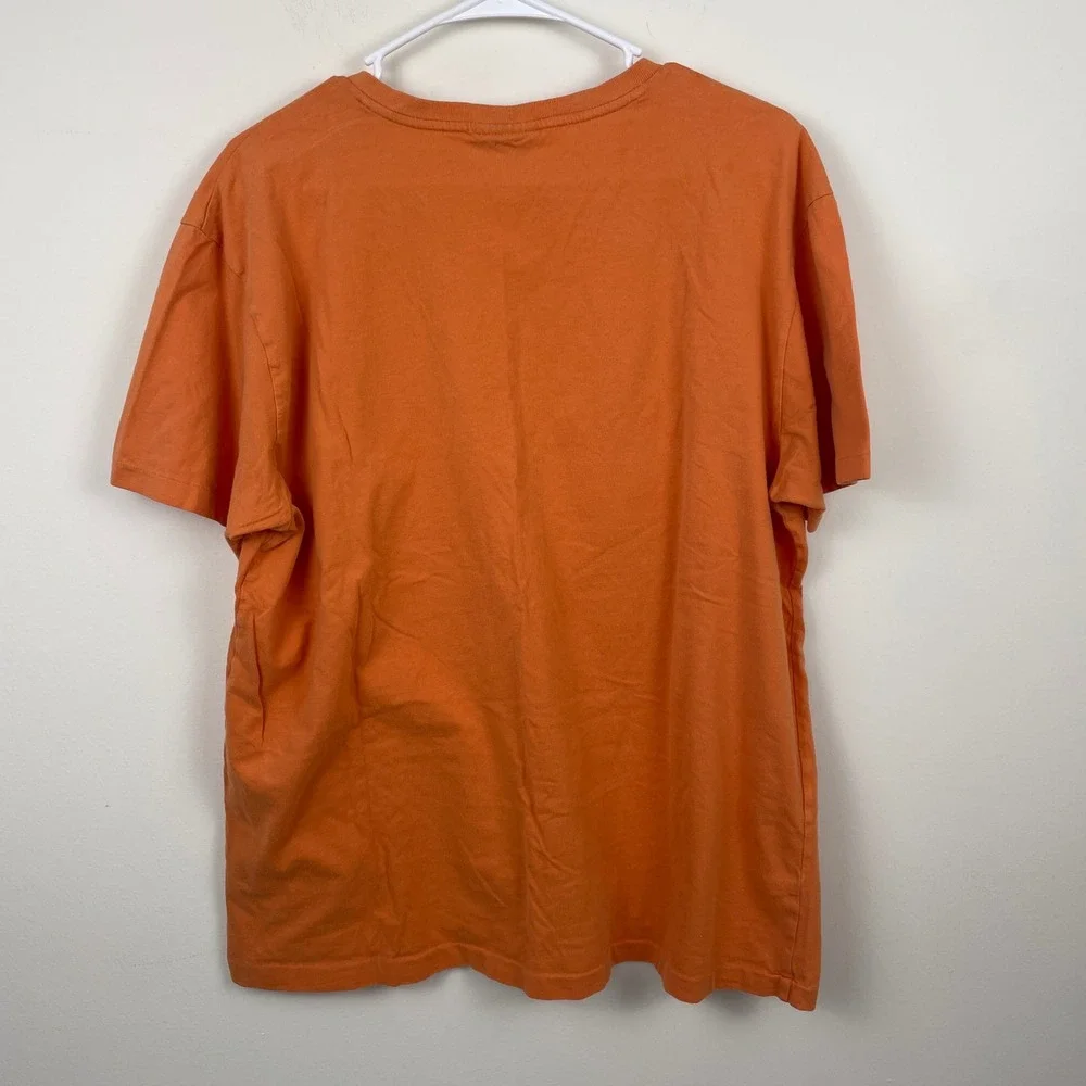 Polo‎ Ralph Lauren Mens V-Neck T-Shirt Orange Cotton Short Sleeve Pony Logo L